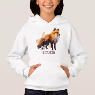 cute fox lovers add name hoodie