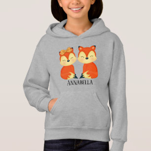 cute fox lovers add name hoodie