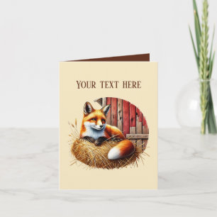 Cute fox lovers add text  card