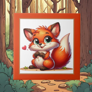 Cute fox lovers animal ceramic tile