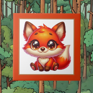 Cute fox lovers animal ceramic tile