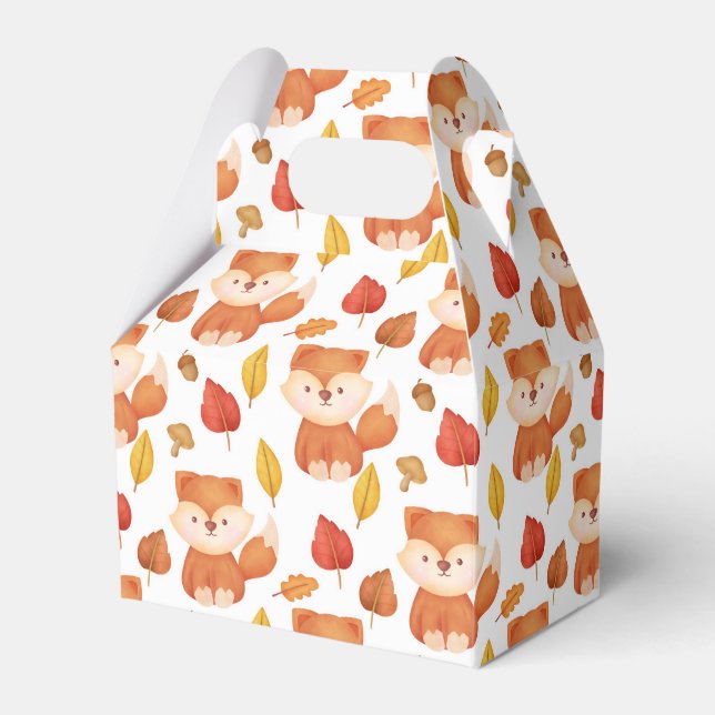 cute fox lovers tiled party favor boxes (Front Side)