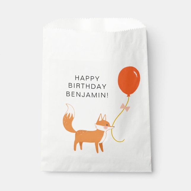 Cute Fox Modern Children's Party Favor Bag (Front)