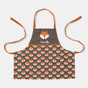 Cute Fox Name Animal Pattern Apron
