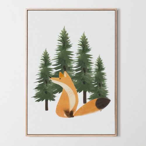 Cute Fox Nursery Woodland Animal Wall Art Decor 