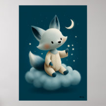 Cute Fox on Cloud Nursery Bedtime