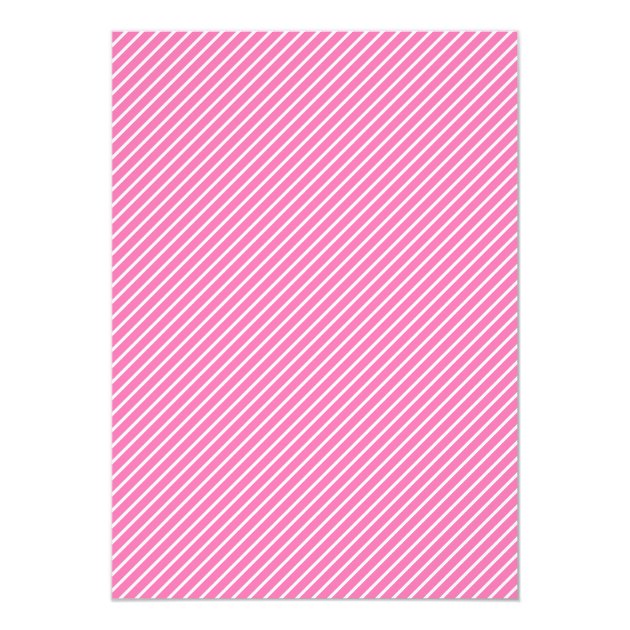 Cute Fox On Pink & White Stripes Invitation