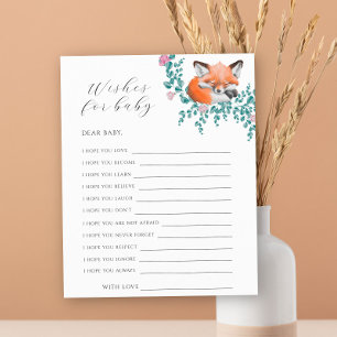 Cute fox - Party game   wishes for baby game