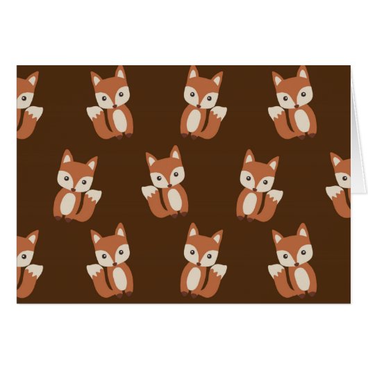 Cute Fox Pattern Cards (Front Horizontal)