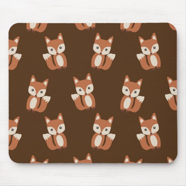 Cute Fox Pattern Mouse Pad (Front)