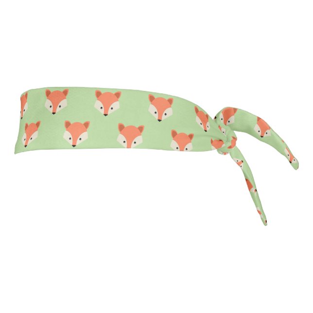 Cute Fox Pattern on Green Tie Headband (Rotate 90)