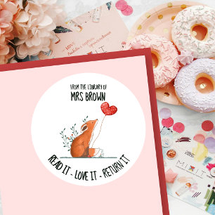 Cute Fox Personalized Book Plate Custom Children