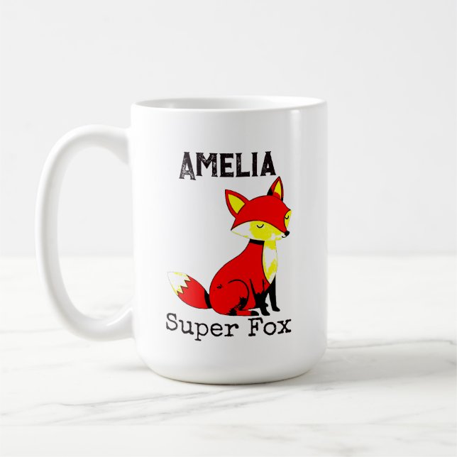 Cute Fox Personalized  Coffee Mug (Left)