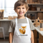 Cute Fox Personalized Kids' Apron<br><div class="desc">This kids' apron for animal lovers features a cute fox illustration. Personalize it with your child's name in black letters. Makes a great apron for boys or girls!</div>