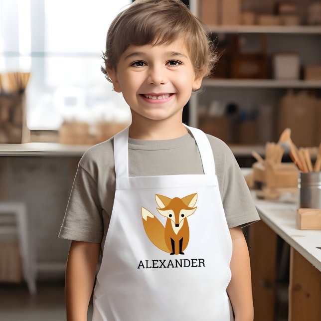 Cute Fox Personalized Kids' Apron (Creator Uploaded)