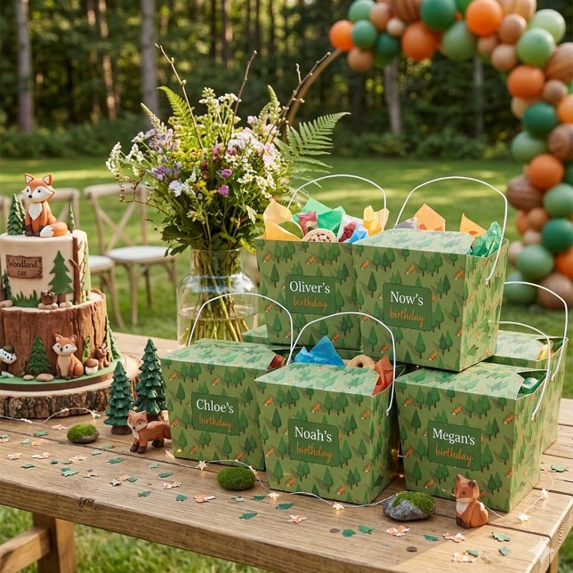 Cute Fox Personalized Name  Favor Boxes (Creator Uploaded)