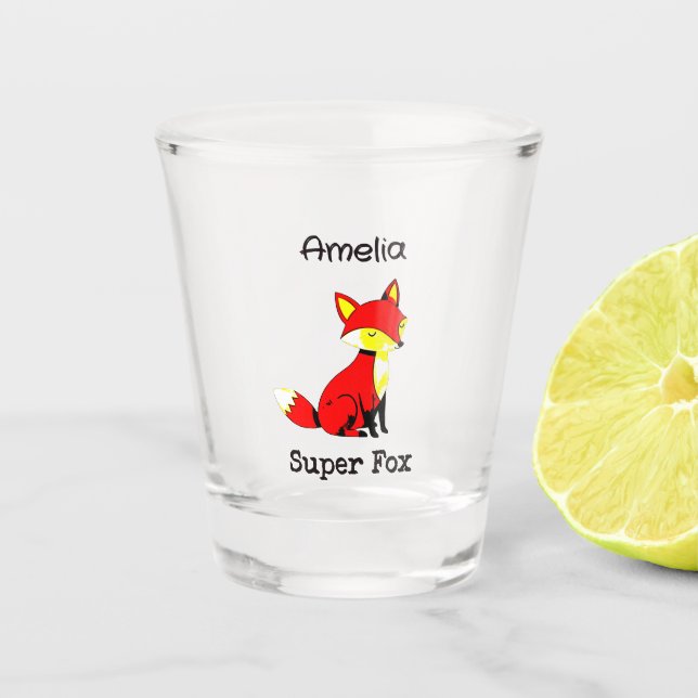 Cute Fox Personalized  Shot Glass (Front)