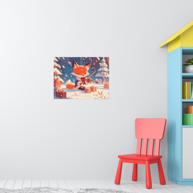 Cute Fox Playing Violin Poster (Nursery 1)