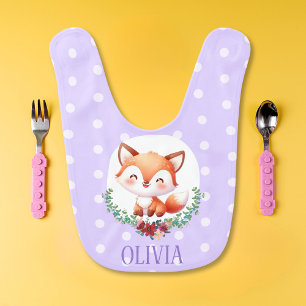 Cute Fox Polka Dot Elegant Baby Bib
