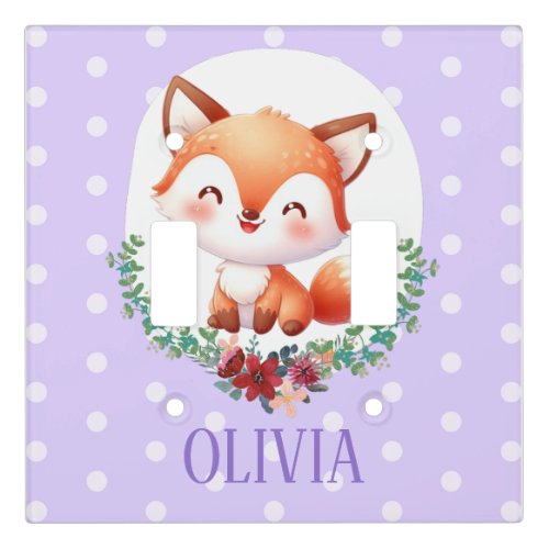 Cute Fox Polka Dot Elegant Light Switch Cover