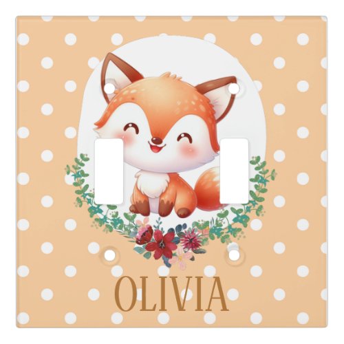 Cute Fox Polka Dot Elegant Light Switch Cover
