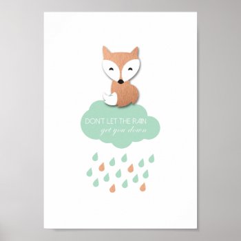 Cute Fox Poster by BlueMatchesStudio at Zazzle