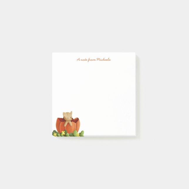 Cute Fox Pumpkin Post-it Notes (Front)