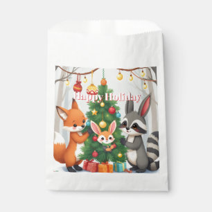  Cute Fox, Raccoon, & Bunny Christmas Keepsake Favor Bag