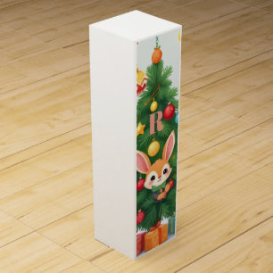  Cute Fox, Raccoon, & Bunny Christmas Keepsake Wine Box