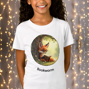 Cute fox reading a book, bookworm - custom  T-Shirt