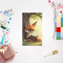 Cute fox reading a book,  kids  