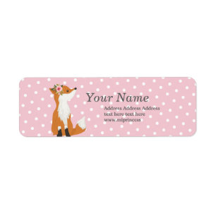cute fox return address stickers
