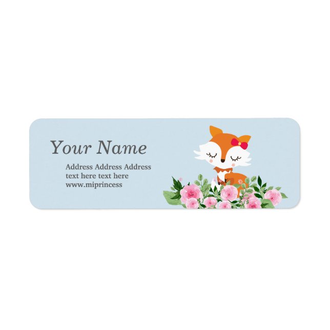 cute fox  return address stickers (Front)
