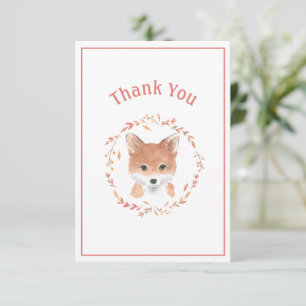 Cute Fox Simple Thank You Card