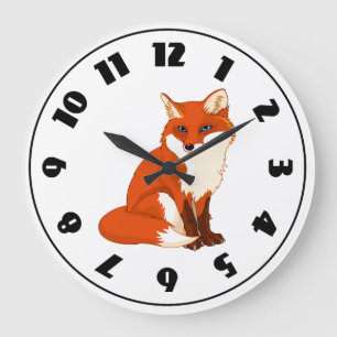 Cute Fox Sitting Clock