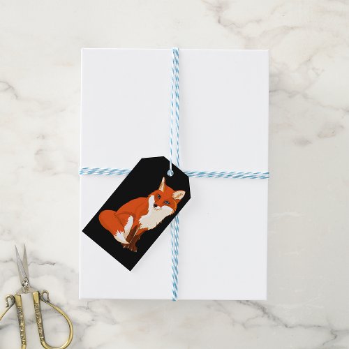 Cute Fox Sitting Custom Gift Tags