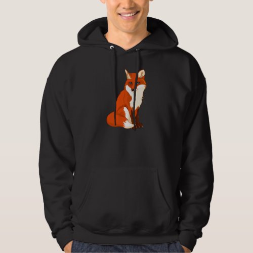 Cute Fox Sitting Mens Hoodie