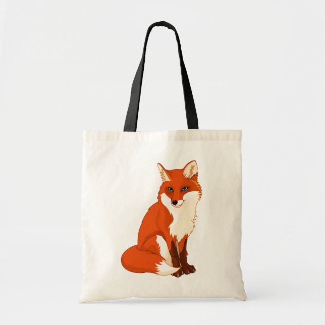 Cute Fox Sitting Tote Bag (Front)