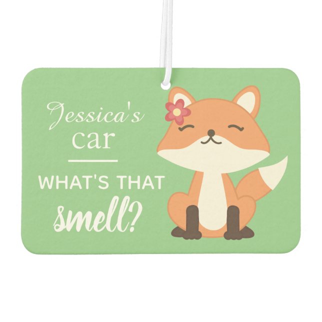 Cute Fox Sniffing the Air Personalised Air Freshener (Back)