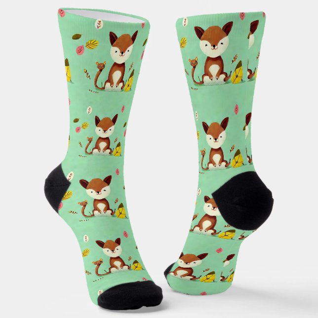 Cute fox socks (Angled)
