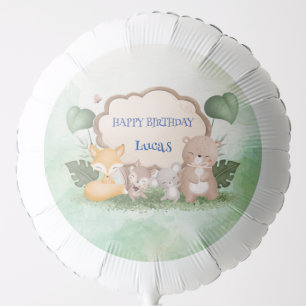 Cute Fox squirrel Safari jungle zoo Birthday party Balloon
