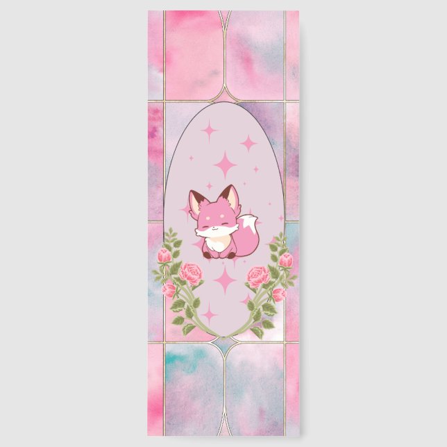 Cute Fox Stained Glass Bookmark (Front)