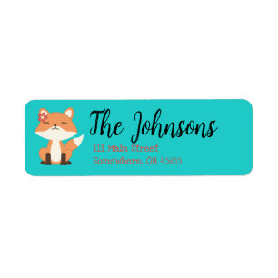 Cute Fox Themed Return Address Labels Animal