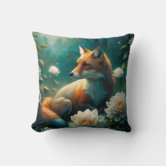 Cute Fox Throw Pillow (Front)