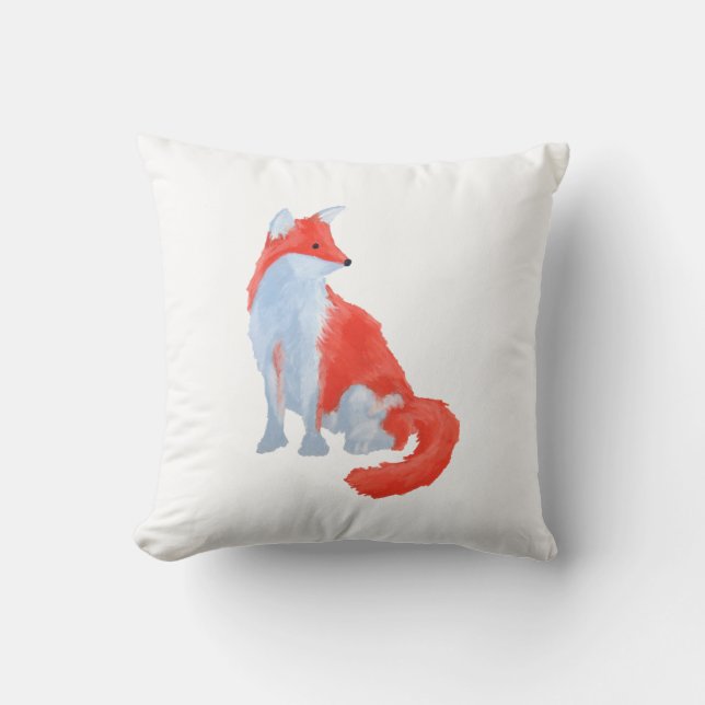 Cute Fox Throw Pillow (Front)