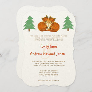 Cute Fox Wedding Invitation