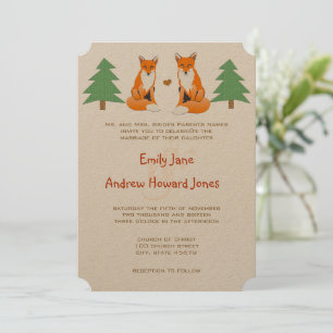 Cute Fox Wedding Invitation