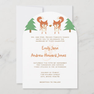 Cute Fox Wedding Invitation