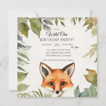 Cute Fox Wild One 1st Birthday Party