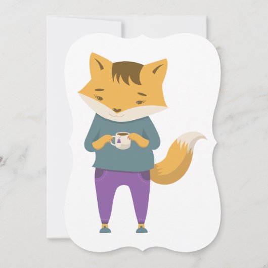 Cute fox with cup of tea (Back)